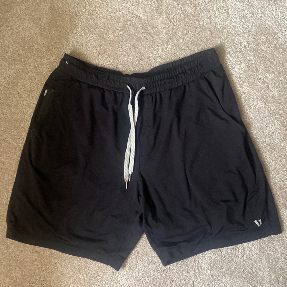 Black Vuori Exercise Shorts
